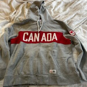 Hudson Bay Co. grey Canada Olympic zip up hoodie. Size XL